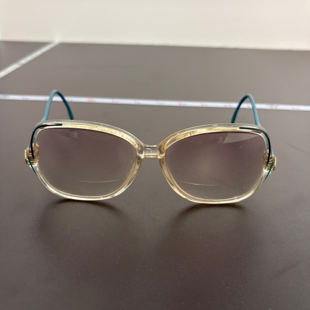 Gucci Womens Glasses GG 2103 FRAMES ONLY Teal Gold Vintage Oversized Butterfly